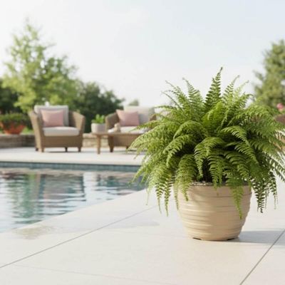 Vaso de Flor Inca 38cm Tramontina em Polietileno Reciclável Granito Areia para Plantas Folhagens