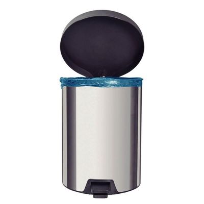 Lixeira com Pedal Tramontina New 12L Inox Polido Tampa Preta Escritório Cozinha Banheiro