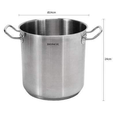 Panela Caldeirão Profissional 10,5L em Aço Inox 24cm Brinox Avulsa