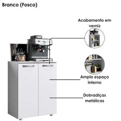 Balcao Com Tampo 2 Portas 61 Cm Mdp Denver Branco Armoveis Branco