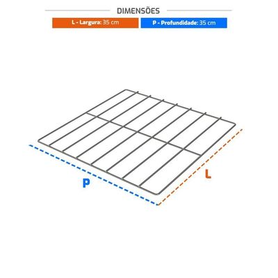 Kit 2 Grades Cromadas 35x35 Para Fornos Prp-004/008 Fcsb4e Fcv35 - Progás