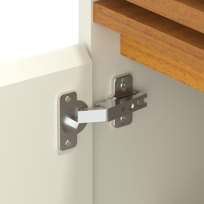 Buffet Aparador Ripado Com 2 Portas Monaco 92cm - Off White E Cedro