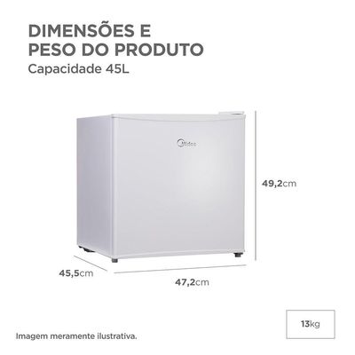 Frigobar 45 Litros Inverter Bivolt Branco Mdrd086fgd013 - Bivolt