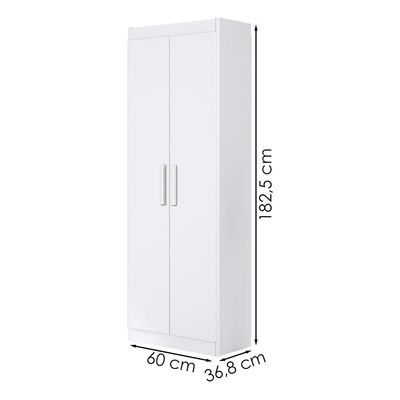 Armario Multiuso 2 Portas 183x60 Cm 2000191 Branco Armoveis Branco