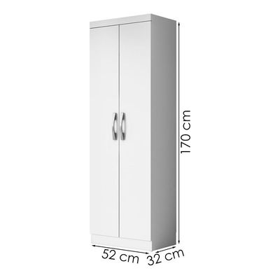 Armario Multiuso 2 Portas 170x52 Cm New Branco Armoveis Branco