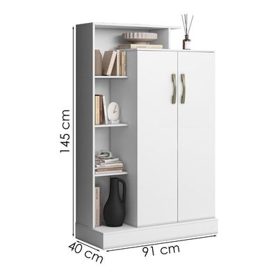 Multiuso Sapateira 2 Portas 91 Cm Florenca Branco Armoveis Branco