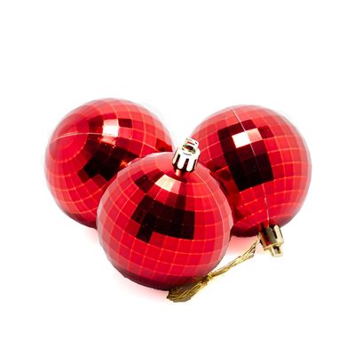 Tubo Bola Natal Le 8cm com 6 Unidades Vermelho