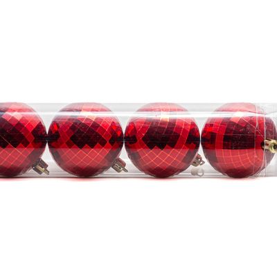 Tubo Bola Natal Le 8cm com 6 Unidades Vermelho