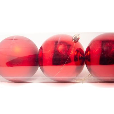 Tubo Bola Natal Le 8cm com 6 Unidades Vermelho