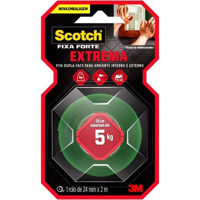 Fita Dupla Face Fixa Extrema Forte 25mmx2m Scotch 3m