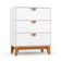 Quarto de Bebê Magia com Berço, Guarda-Roupa e Cômoda 2 Portas 5 Gavetas Branco e Amadeirado