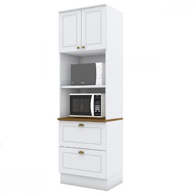 Paneleiro Duplo 2 Portas 2 Gavetas Americana Henn Branco Hp/nature