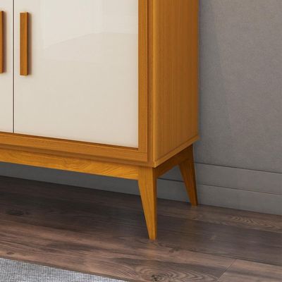 Buffet Aparador Para Sala De Jantar 2 Portas E Com Pés Union Edn Cedro E Off White