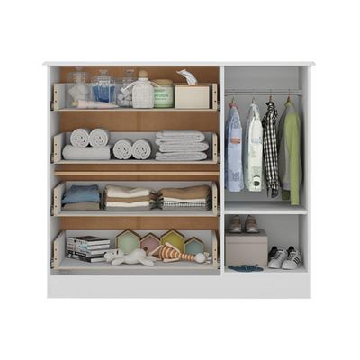 Cômoda Infantil 95cm 1 Porta E 4 Gavetas Encanto Multimóveis Mp4449 Branco/off White Branco/off White