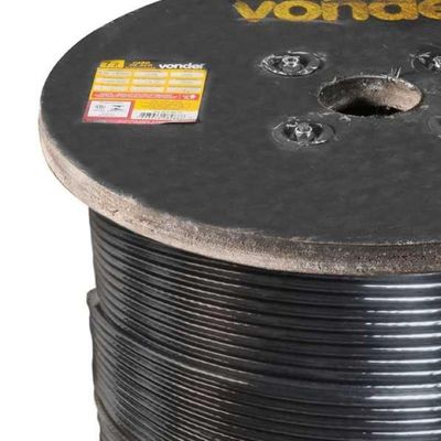 Cabo Aço Af 1/8'' 6x19m Galva Plastificado Preto 500m Vonder