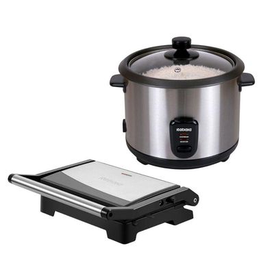 Kit Itatiaia Panela De Arroz 1,5 L Midi E Grill Essencial Preto/inox 127 V