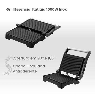 Kit Itatiaia Panela De Arroz 1,5 L Midi E Grill Essencial Preto/inox 220 V