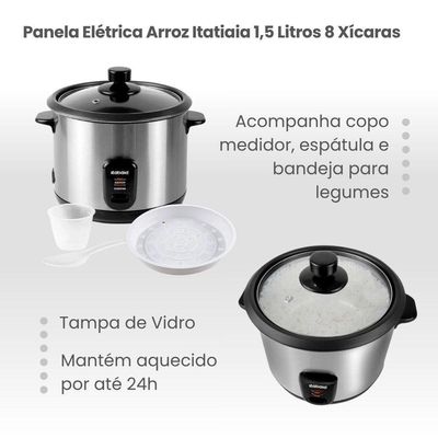 Kit Itatiaia Panela De Arroz 1,5 L Midi E Grill Essencial Preto/inox 220 V