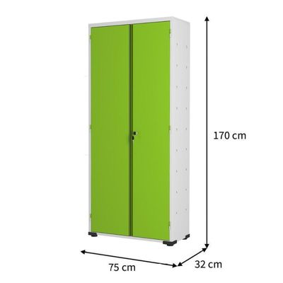 Armário Aço Escritório Fechadura 3 Prateleiras Ea302 tonalidade principal Verde.