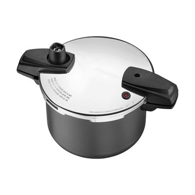 Panela De Pressão Arizona Indução 20 Cm 4,5 L Em Alumínio Revestimento Interno E Externo Grafite Tramontina 20560-520