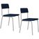 Kit 02 Cadeiras Estofada Para Sala de Jantar Sense Branco C01 Linho Azul Escuro - Lyam Decor