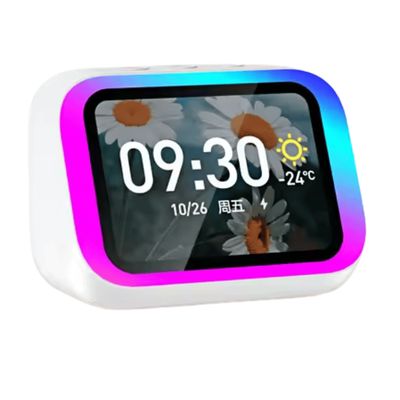 Caixa de Som Inteligente Tela LCD 4" Comando de voz Branco Minimen