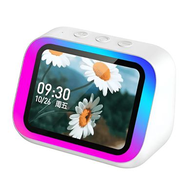 Caixa de Som Inteligente Tela LCD 4" Comando de voz Branco Minimen