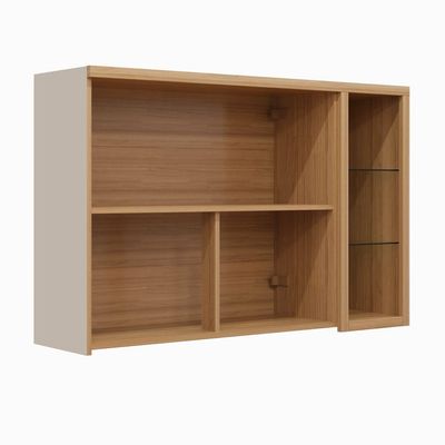 Armário Aéreo Com Led Allure Linea Brasil 120cm 100% Mdf Jequitiba/gris Fosco