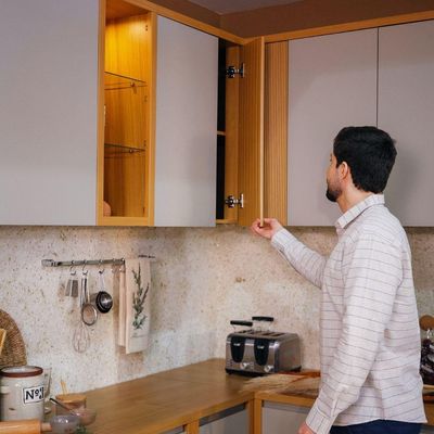 Armário Aéreo Com Led Allure Linea Brasil 120cm 100% Mdf Jequitiba/gris Fosco