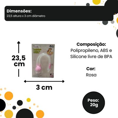 Aspirador Nasal Infantil de Sucção Menina - Rosa