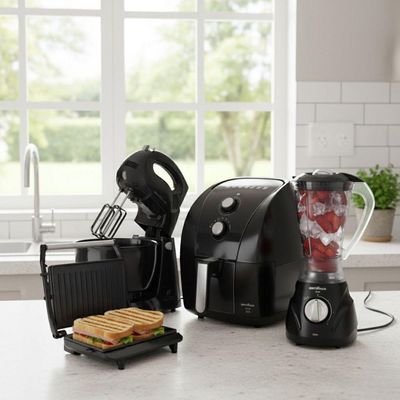 Kit Britânia Air Fryer + Batedeira + Grill + Liquidificador Preto/inox 220 V