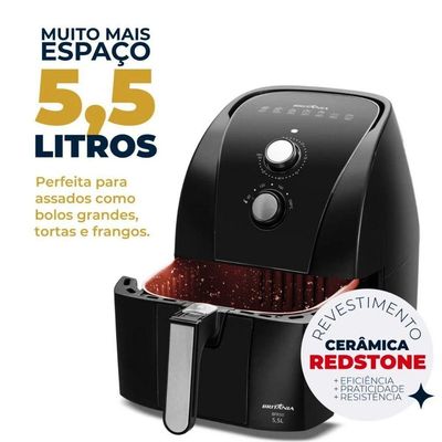 Kit Britânia Air Fryer + Batedeira + Grill + Liquidificador Preto/inox 220 V