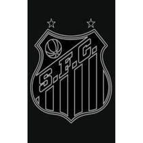 Toalha Social Academia e Mão Buettner Jacquard Veludo 100% Algodão Futebol Santos 33cmx50cm Preto