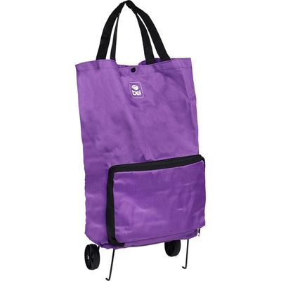 Bolsa Multiuso Dobrável com Rodinhas Roxa Bel Único