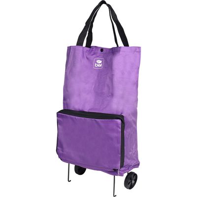 Bolsa Multiuso Dobrável com Rodinhas Roxa Bel Único