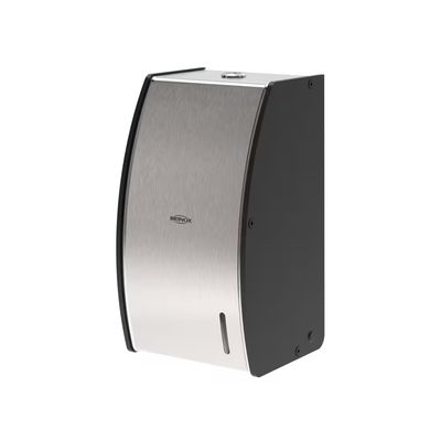 Porta Papel Higiênico de Parede Aço Inox Escovado com Chave Brinox Preto/Inox