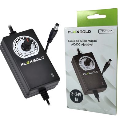 Fonte de alimentação Chaveada Ajustavel 3 à 24V 1A FX-FT-02 Flex Gold