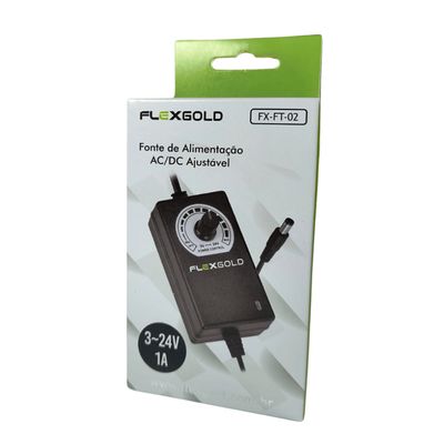 Fonte de alimentação Chaveada Ajustavel 3 à 24V 1A FX-FT-02 Flex Gold