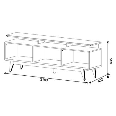 Rack Bancada Classic 3 Gavetas Com Nicho 2.2 Off White Nature - Imcal