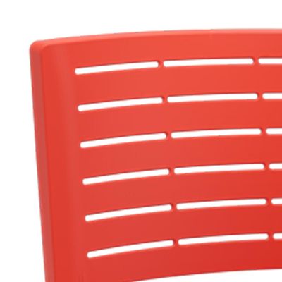 Cadeira Empilhável Fixa Escritório Multiuso Base Preta Kimi P03 Vermelho - Lyam Decor