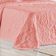 Kit Cobre Leito Colcha Celeste Queen 3 Peças Matelado Floral 180 Fios - Salmão