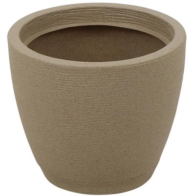 Vaso de Flor com Prato Tramontina Asteca Granito Areia 28,5cm Hall de Entrada Flores Plantas