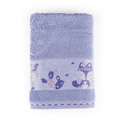 Toalha de Banho Infantil Pitico 1,15m x 75cm 100% Algodão Macio - Foxy Lilás