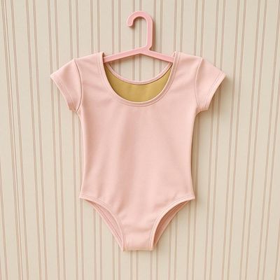 Collant Manga Curta Infantil com Forro Rosa Bailarina Poliamida Tamanho 4 Colombina