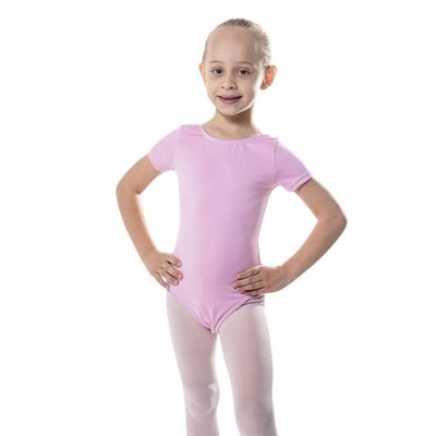 Collant Manga Curta Infantil com Forro Rosa Bailarina Poliamida Tamanho 4 Colombina