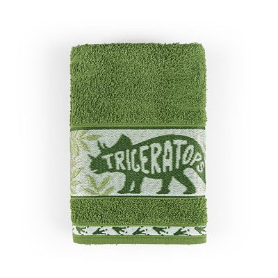 Toalha de Banho Infantil Pitico 1,15m x 75cm 100% Algodão Macio - Dinossauro Verde
