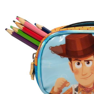 Estojo Escolar Masculino Toy Story Verde e Caramelo 3 Compartimentos U / Verde
