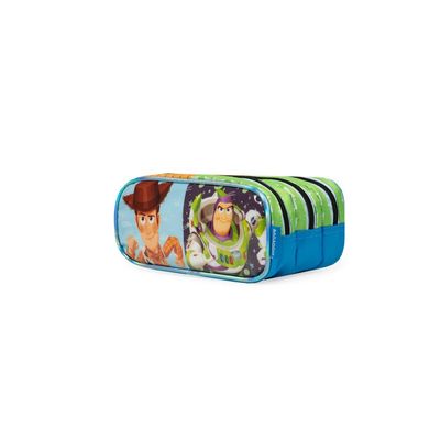 Estojo Escolar Masculino Toy Story Verde e Caramelo 3 Compartimentos U / Verde