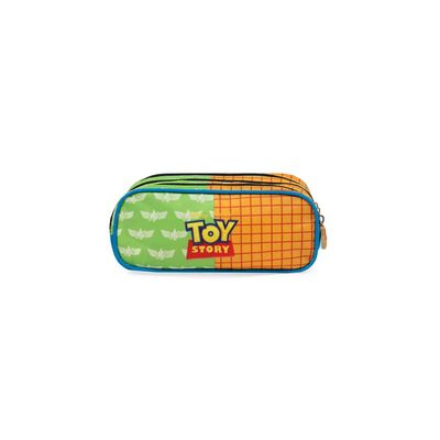 Estojo Escolar Masculino Toy Story Verde e Caramelo 3 Compartimentos U / Verde