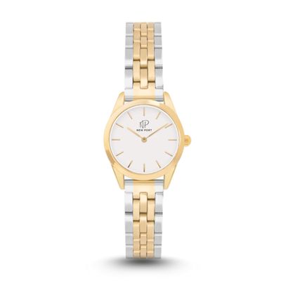 Relógio Feminino Bicolor Elegante Delicado Pequeno New Port